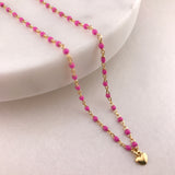 Amen 925/18k Vermeil Enamel Heart Necklaces