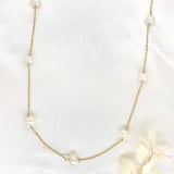 18k/925 Vermeil Spaced Pearl Necklace