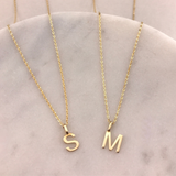 10k Gold Mini Plain Initial Necklace
