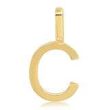 10k Gold Mini Plain Initial Necklace