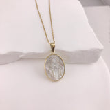 14k Mother of Pearl Mother Mary Pendant