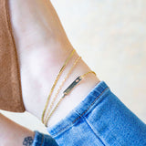 Engravable- 10k Yellow Gold Heart Cut Out ID Anklet