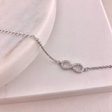 925 Sterling Silver Infinity with CZ Bracelet