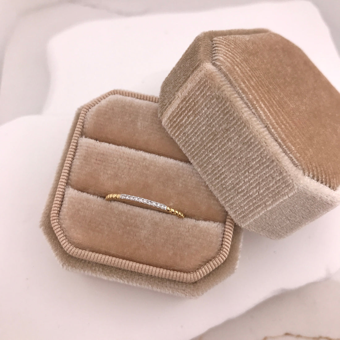 Her Classic Beaded Diamond Ring