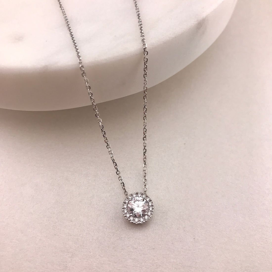 Aria Halo CZ Necklace