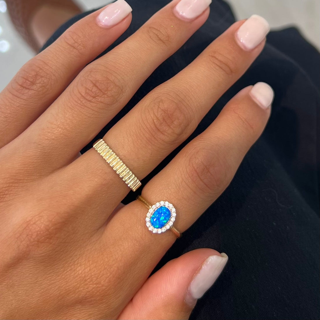 Elegant Blue Opalite Ring