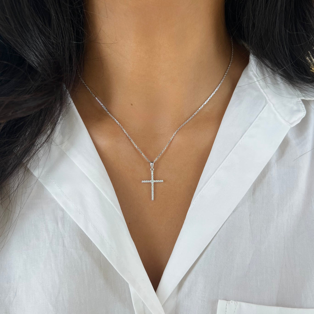 Brilliant Pave Diamond Cross