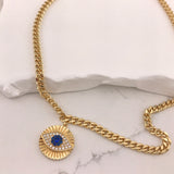 Evil Eye Disc Necklace by Miss Mimi