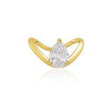 925/18k Vermeil Pear CZ Solitaire Wave Cocktail Ring