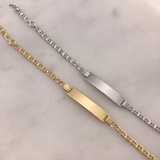 Engravable- Children's 10k Gold ID Child Bracelet Flat Link