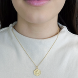 18K/925 Vermeil Hexagon Rose Necklace