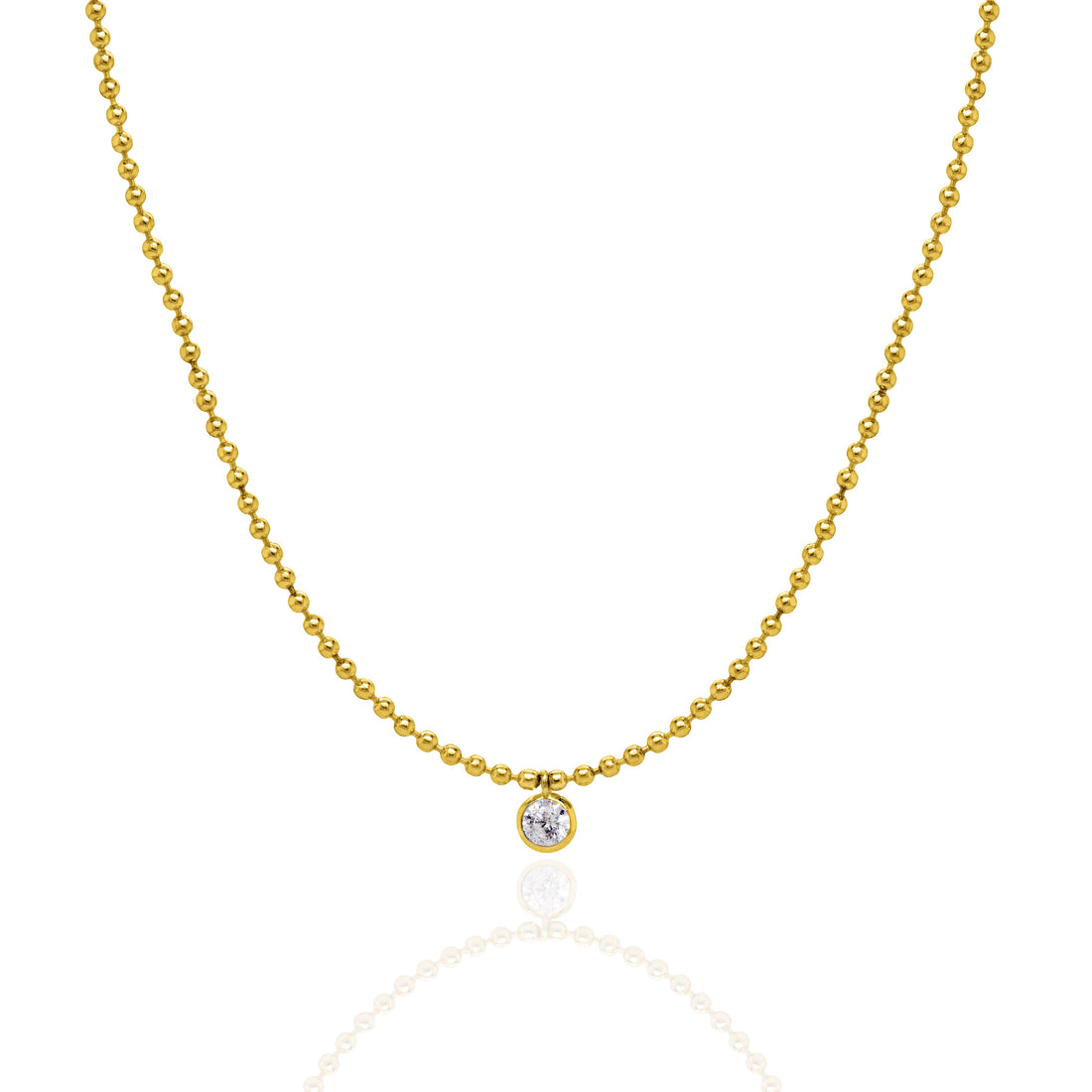 Bezel Ball CZ Chain