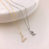 10k Gold Mini Diamond Initial Necklace