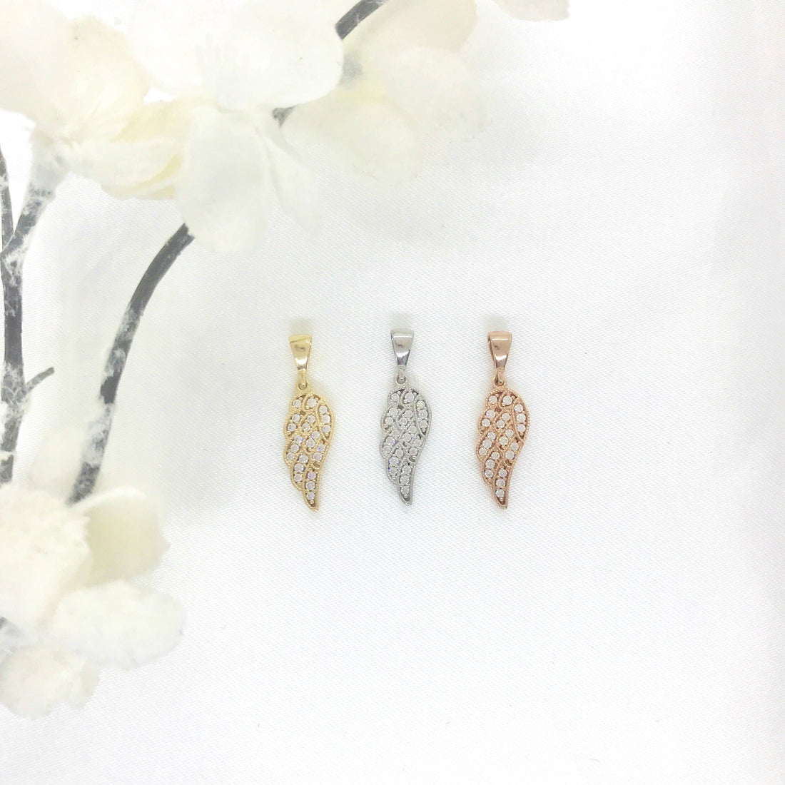 Angel Wing CZ Pendant