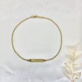 Engravable- 10k Yellow Gold Heart Cut Out ID Anklet