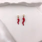 Gold Red Enamel Corno Pendant