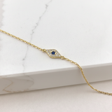 925/18K Vermeil Small CZ Evil Eye Bracelet