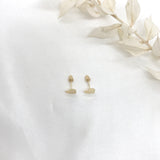 14k Yellow Gold Flat Heart Screwback Earrings