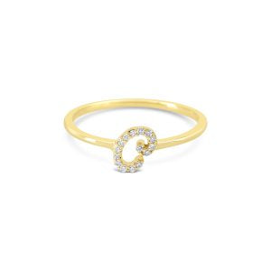 Bella Lab Diamond Script Initial Ring
