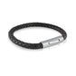 Stainless Steel Design Clasp Braided Genuine Leather Bracelet by Ital Gem