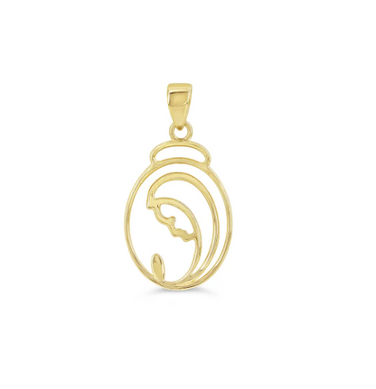 Outlined Mother Mary Pendant
