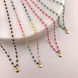 Amen 925/18k Vermeil Enamel Heart Necklaces