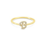 Bella Lab Diamond Script Initial Ring