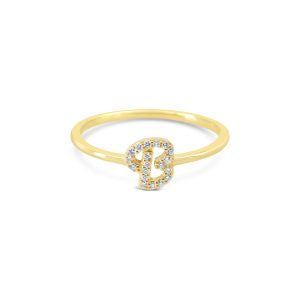 Bella Lab Diamond Script Initial Ring