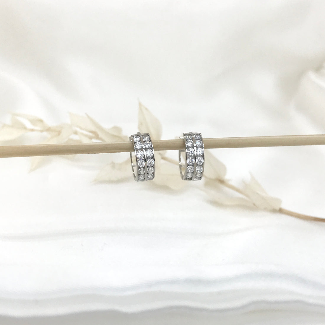 Aria CZ Sparkle Huggies