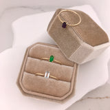 10k Gold Emerald Cut Birthstone Ring