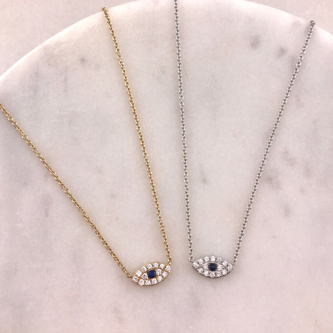 Blue Sapphire Evil Eye Necklace by Miss Mimi