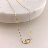 10k Gold Evil Eye Diamond Necklace