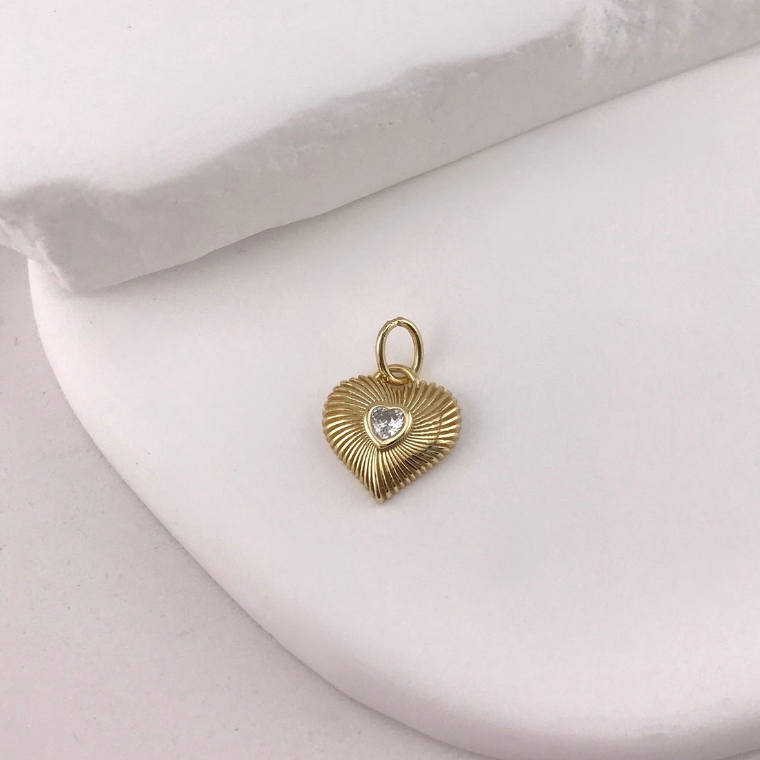 Classic CZ Heart Charm