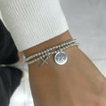 Personalized Disc & Cross Stretch Bracelet