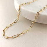 10k Gold Paperclip Chain Necklace
