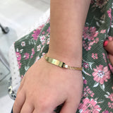 Engravable- Children's 10k Gold ID Child Bracelet Flat Link