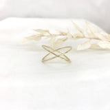 10k Yellow Gold Crossover Ring