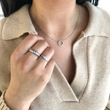 10k White Gold CZ Circle Necklace