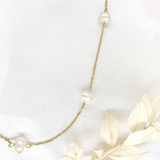 18k/925 Vermeil Spaced Pearl Necklace