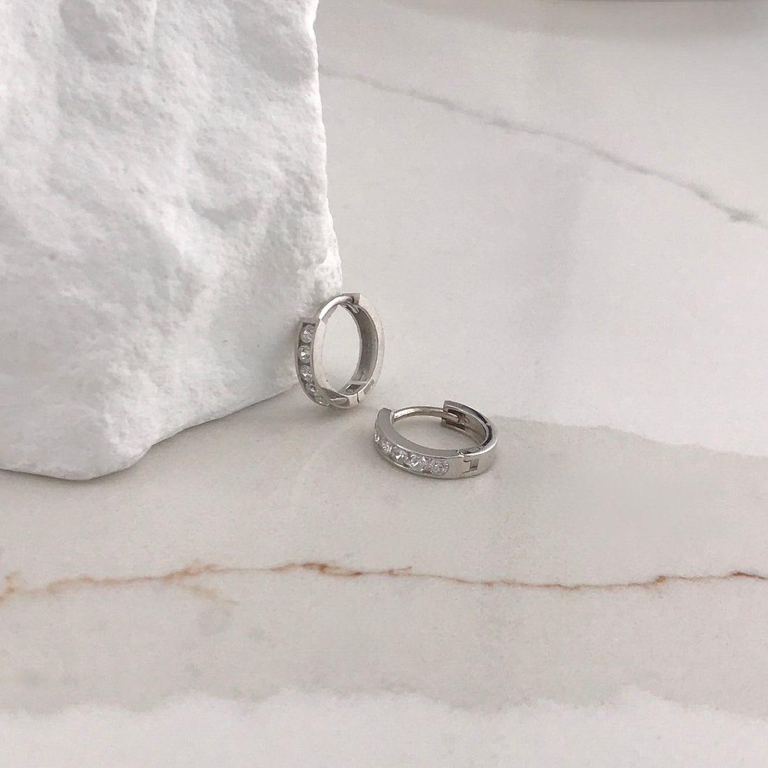 Aria CZ Row Huggies