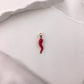 Gold Red Enamel Corno Pendant