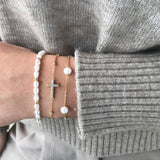 18k/925 Vermeil Spaced Pearl Bracelet