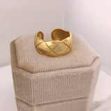 925/18k Vermeil Quilted Open Ring