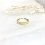 10k Gold Ribbed Stacker Ring