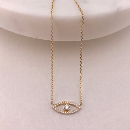 Timeless Diamond Evil Eye Necklace