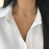 Engravable- 925/18k Vermeil Disc on Ball Chain Necklace