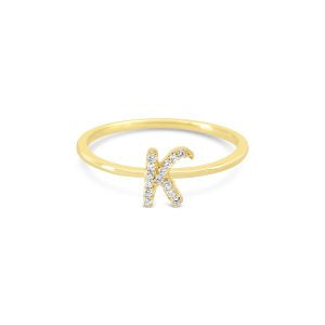 Bella Lab Diamond Script Initial Ring