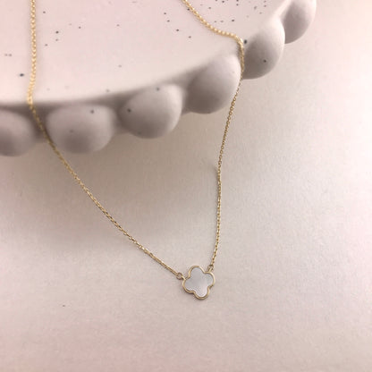 Lucky Mother of Pearl Clover Necklace