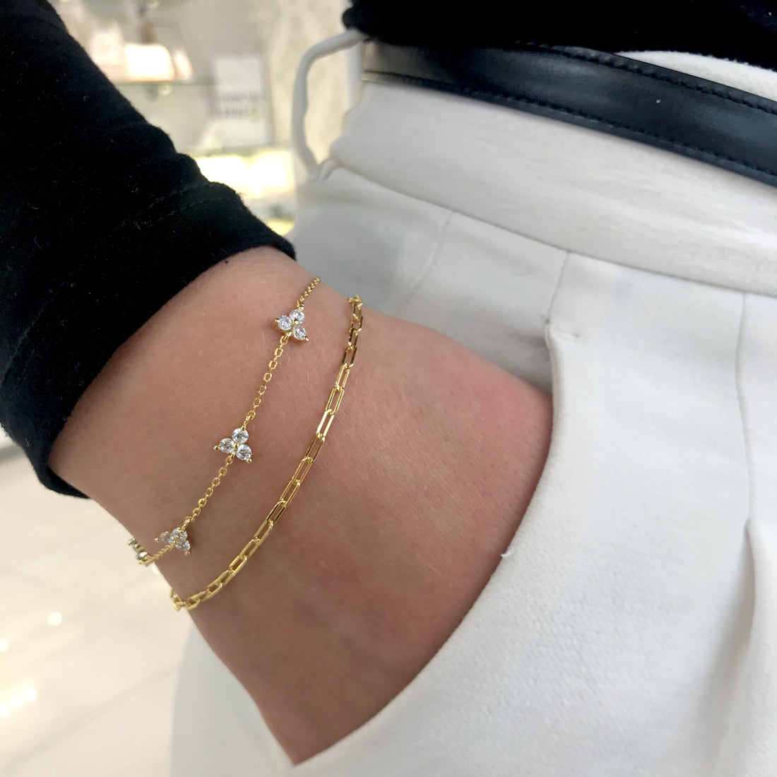 Fiore Thin Paperclip Bracelet