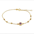 Elegant Gemstone & Diamond Cut Bracelet